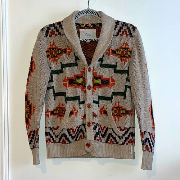 Men’s Tribal Knit Cardigan - Picture 1 of 2